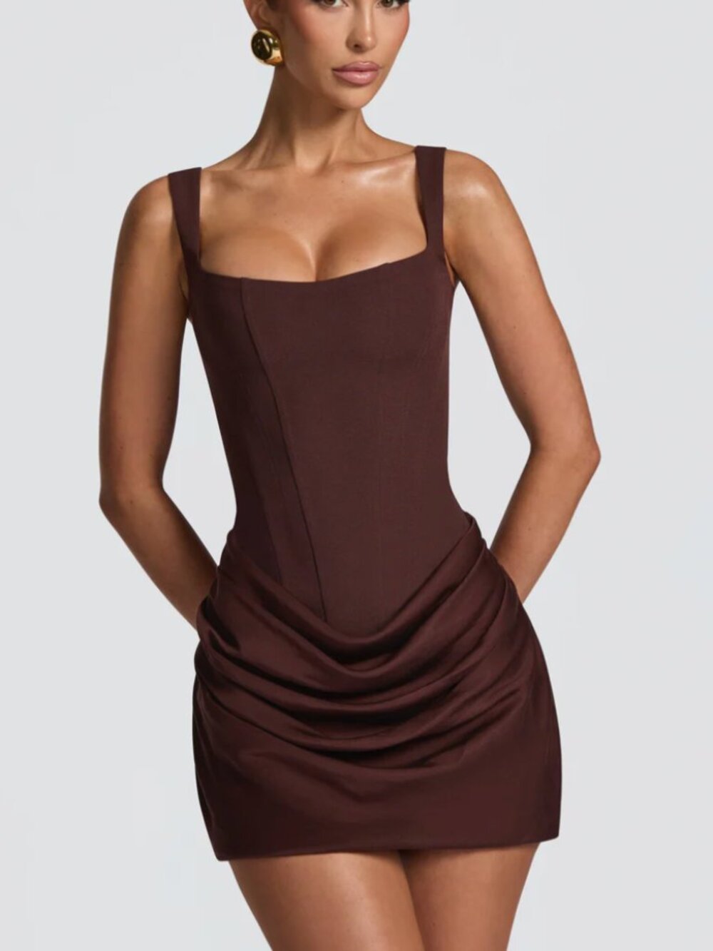 Babyboo Brown Cornelia Corset Dress Small